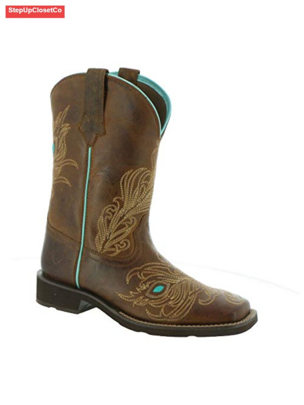 Full-Grain Leather Western Boot Square Toe Calf High Work